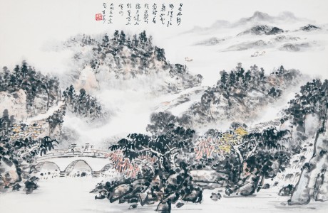 林生若 山水立軸 68*45cm