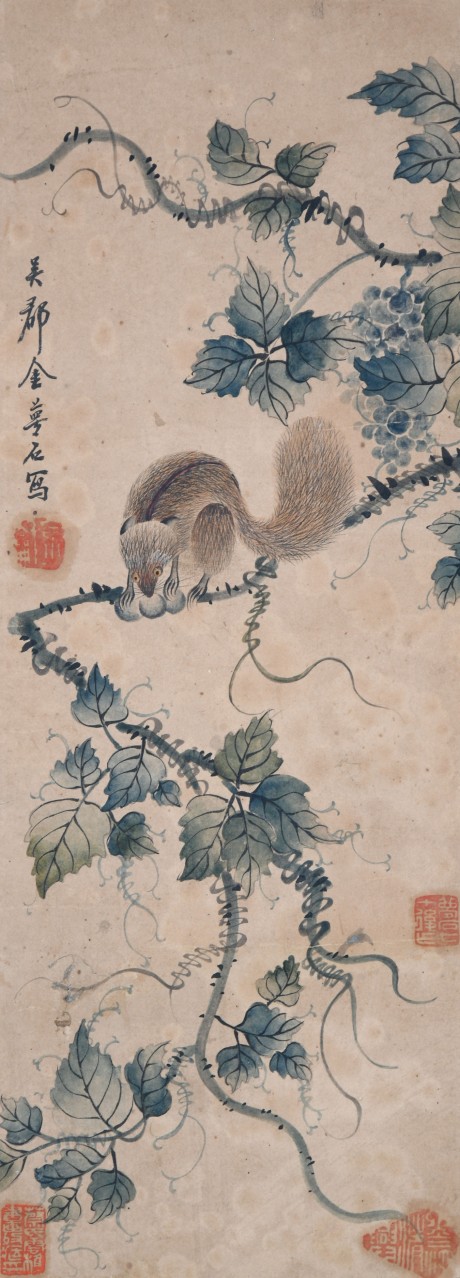 金夢(mèng)石  花鳥(niǎo)立軸 51*19cm