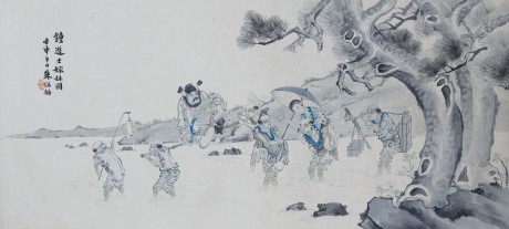 朱夢(mèng)廬 人物橫幅 112*50cm