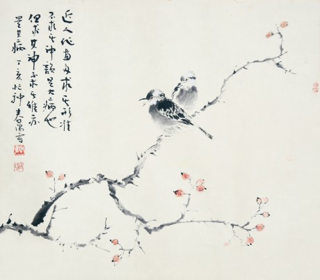 霍春陽(yáng)  花鳥鏡片	56*49cm