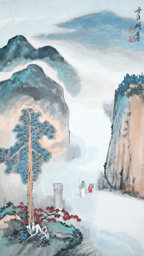 胡若思   山水立軸 68×39CM