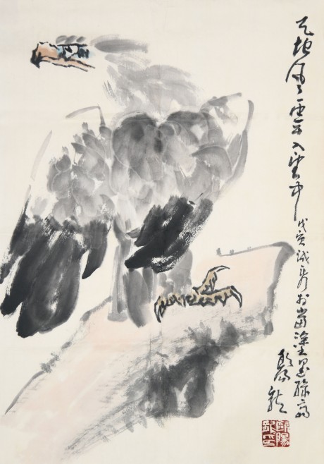 歐陽龍  鷹單片 69×46CM