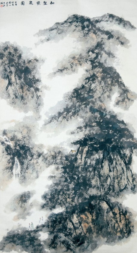 傅二石  山水立軸 180×90CM