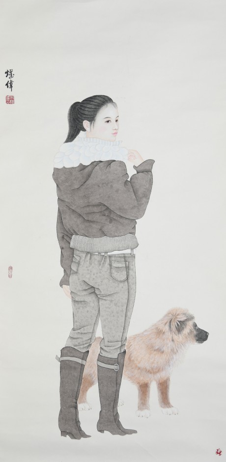 吳耀偉  人物鏡片 136×66CM