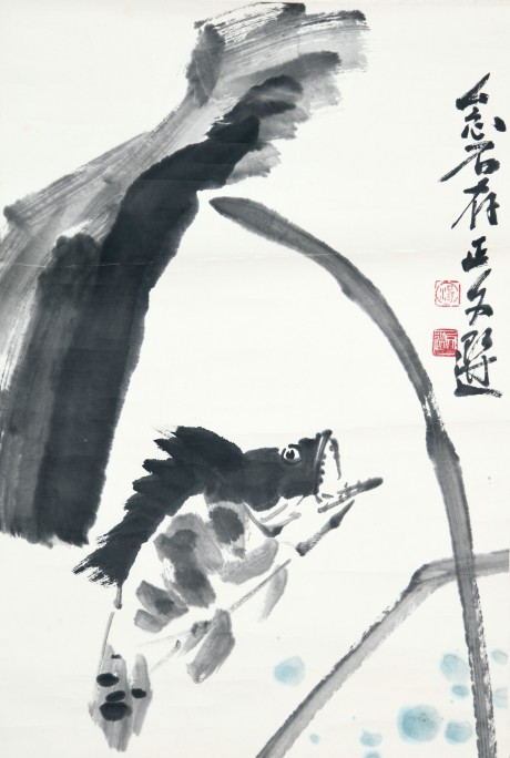 湯文選  魚鏡片	69×46CM